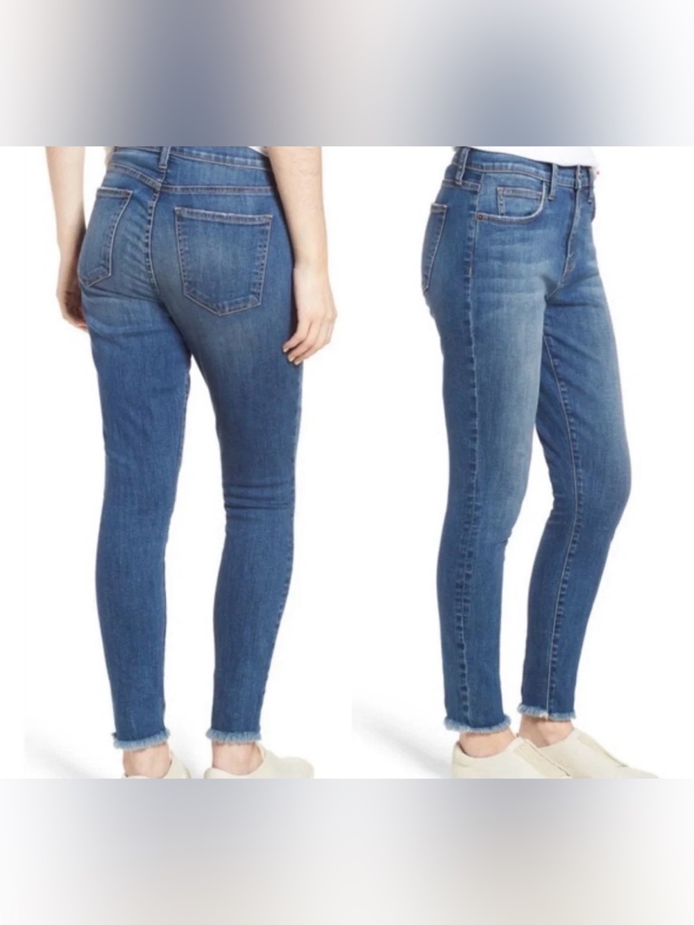 Current Elliott The High Waist Stiletto Jean in Divina Wash with Raw Hem size 29